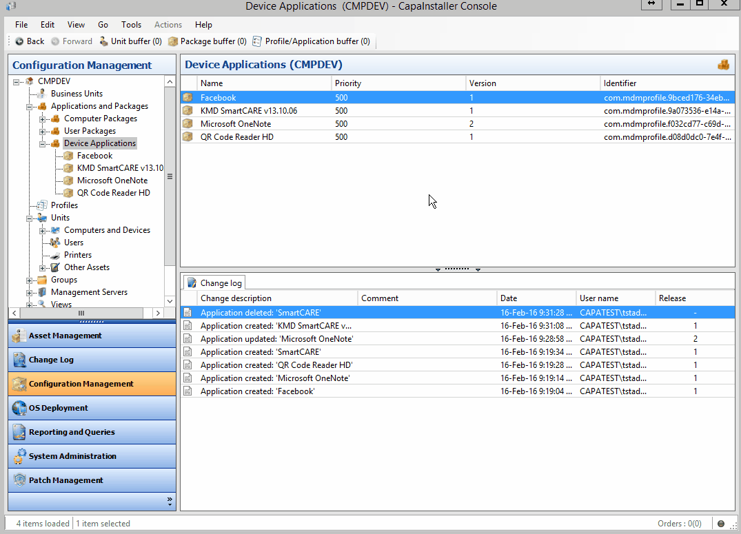 Example: Updating an Enterprise Device Application to a newer version