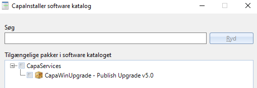 The published upgrade shown as an entry the end-user can start