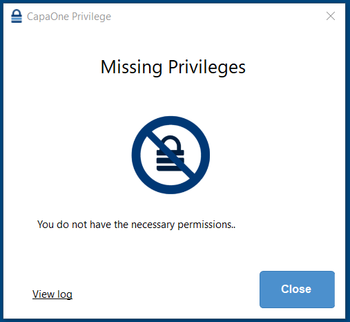 Error shown when a process elevation rule is missing a validation method