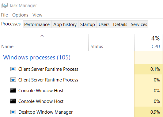 Multiple Console Window Host (conhost.exe) instances in Task Manager