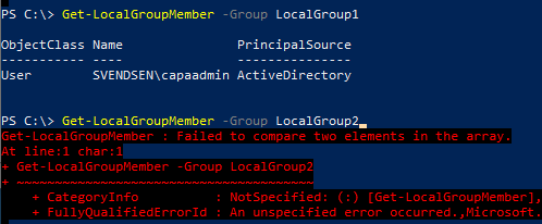 Get-LocalGroupMember failing to enumerate a group with an orphaned account