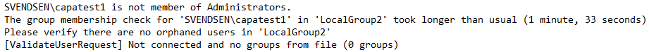 AdminOnDemand.log showing the delayed validation