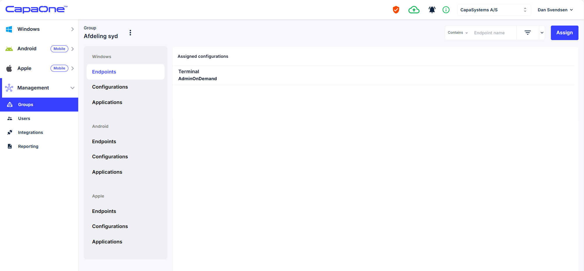 Edit Endpoint membership dialog